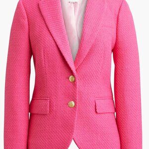 NWT J. Crew Tweed Schoolboy Lined Blazer in Sweet Fuchsia Women Size 12 BW287